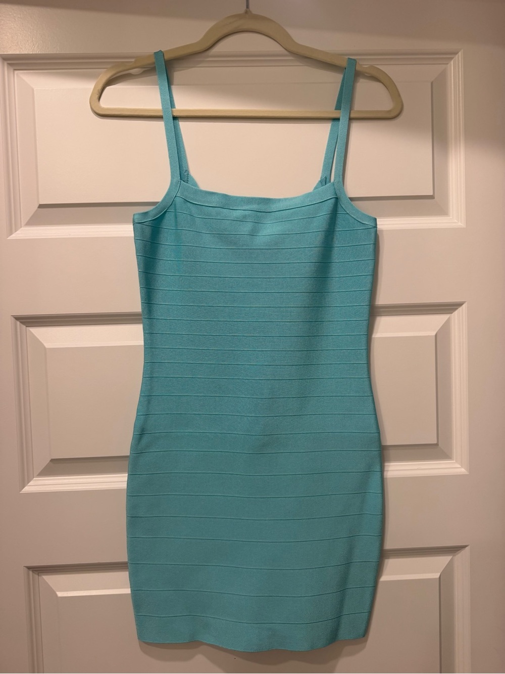 Marciano Aqua Spaghetti Strap Bandage Mini Dress S